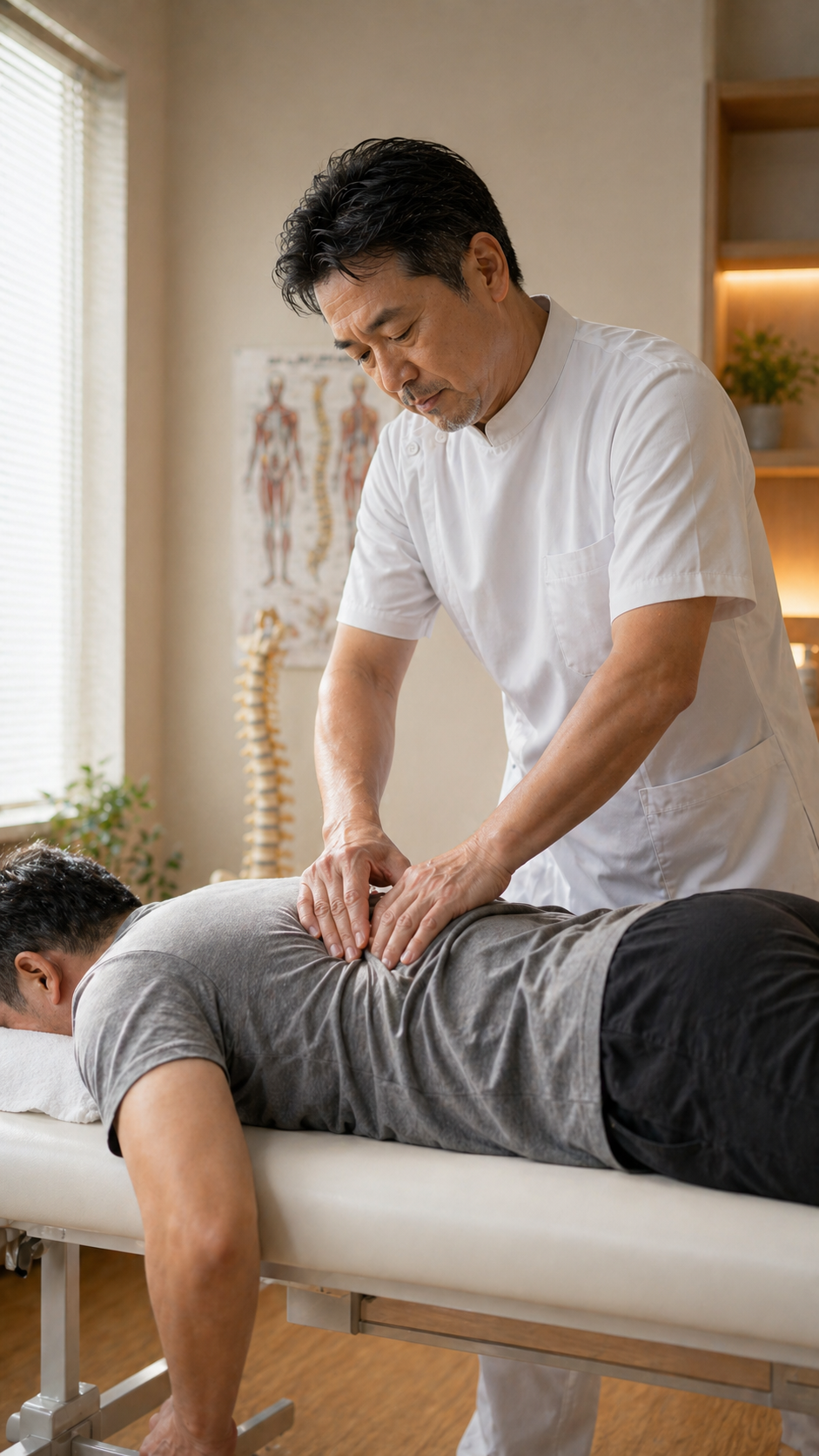 腰部への手技施術イメージ